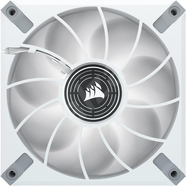 CORSAIR* ML120 LED ELITE, 120mm Magnetic Levitation White LED Fan with AirGuide, Single Pack - White Frame