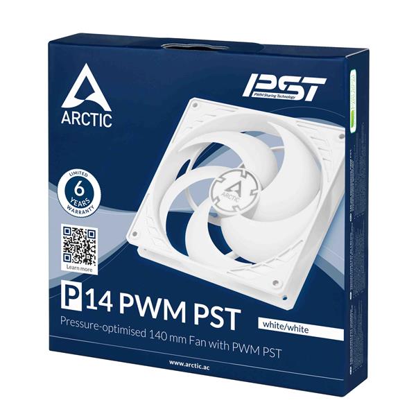 Arctic P14 PWM PST 140m PWM Fan with Cable Splitter, White