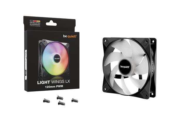 be quiet! Light Wings LX 120mm PWM ARGB Case Fan, Black