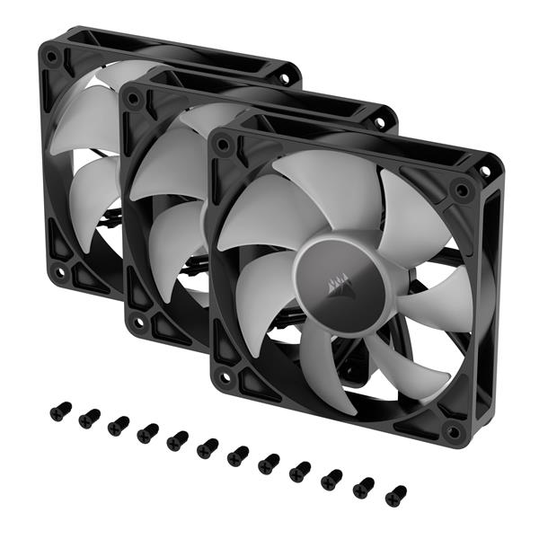 CORSAIR RS120 ARGB 120mm PWM Fans Triple Pack, Black