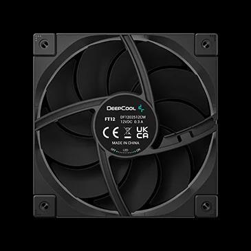 DeepCool FT12, 120mm FDB Fan, 3-Phase 10-pole 12-slot Motor, PWM, Transparent Center Window, Subtle White LED underglow, Black