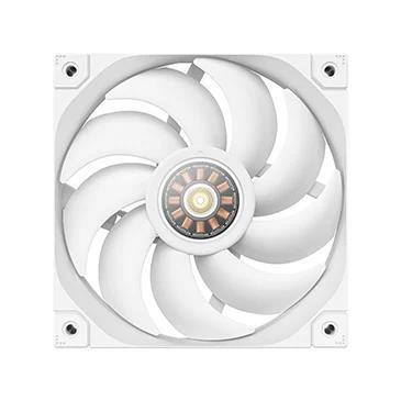 DeepCool FT12 WH, 120mm FDB Fan, 3-Phase 10-pole 12-slot Motor, PWM, Transparent Center Window, Subtle White LED underglow, White