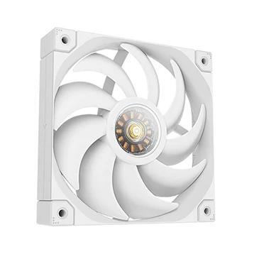 DeepCool FT12 WH, 120mm FDB Fan, 3-Phase 10-pole 12-slot Motor, PWM, Transparent Center Window, Subtle White LED underglow, White