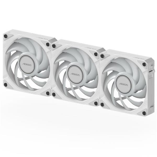 GIGABYTE AORUS EZ CHAIN FAN 120 ICE (3-Pack), 120mm Hydro Dynamic Bearing ARGB Computer Case Fan