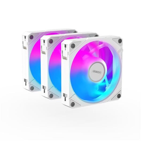 GIGABYTE AORUS EZ CHAIN FAN 120 ICE (3-Pack), 120mm Hydro Dynamic Bearing ARGB Computer Case Fan