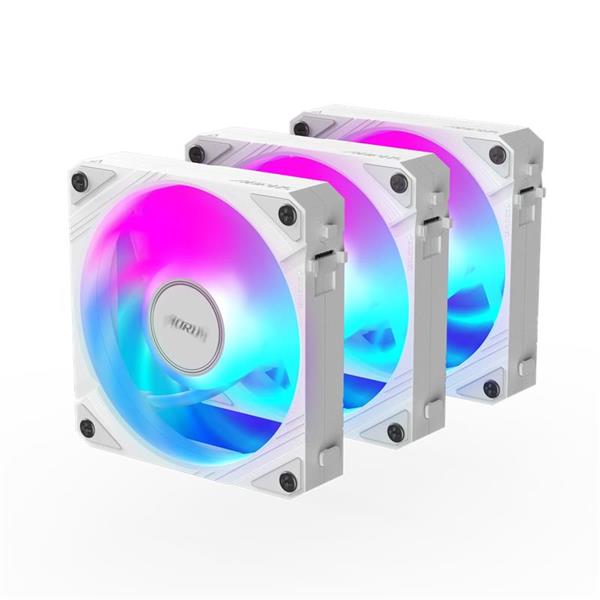 GIGABYTE AORUS EZ CHAIN FAN 120 ICE (3-Pack), 120mm Hydro Dynamic Bearing ARGB Computer Case Fan