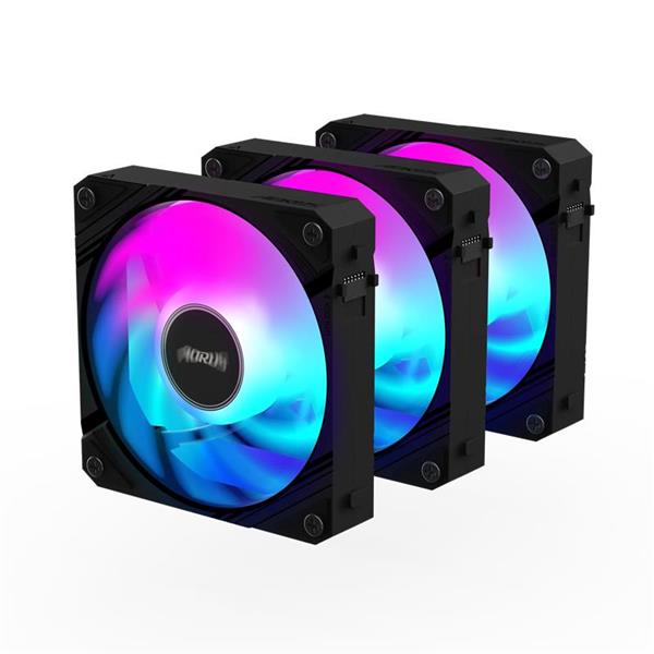 GIGABYTE AORUS EZ CHAIN FAN 120  (3-Pack), 120mm Hydro Dynamic Bearing ARGB Computer Case Fan