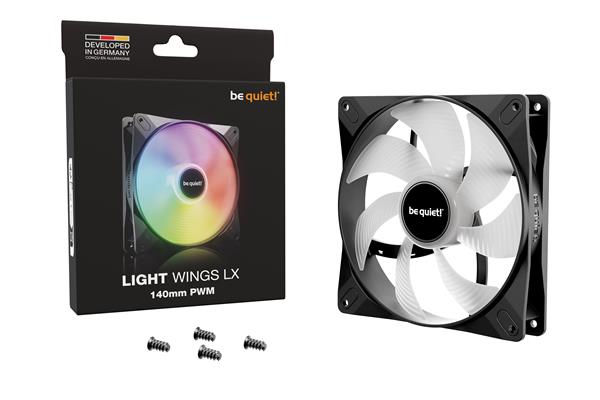 be quiet! Light Wings LX 140mm PWM ARGB Case Fan, Black