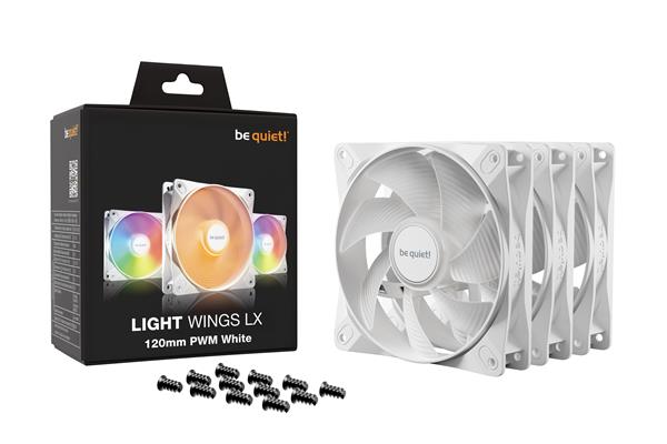 be quiet! Light Wings LX 120mm PWM ARGB Case Fan, White, 3 Pack