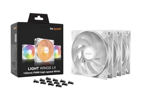 be quiet! Light Wings LX 120mm PWM High-speed ARGB Case Fan, White, 3 Pack