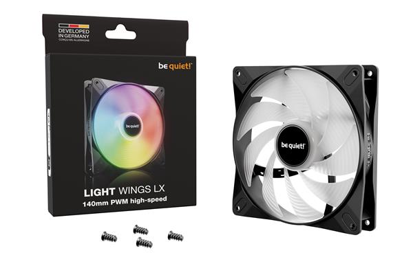 be quiet! Light Wings LX 140mm PWM High-speed ARGB Case Fan, Black