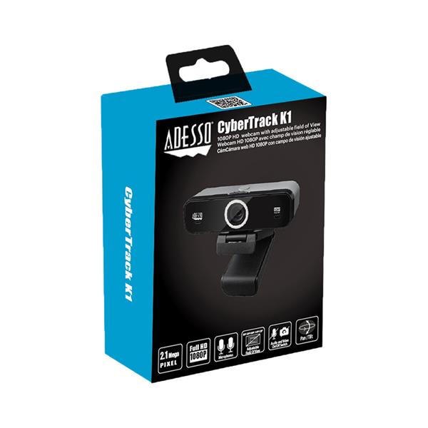 ADESSO Cybertrack K1 1080P HD Fixed Focus USB Webcam(Open Box)