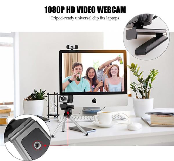 ICAN Webcam 2MP HD 1080P (30fps) with Built-in Omni-directional Microphone(Open Box)