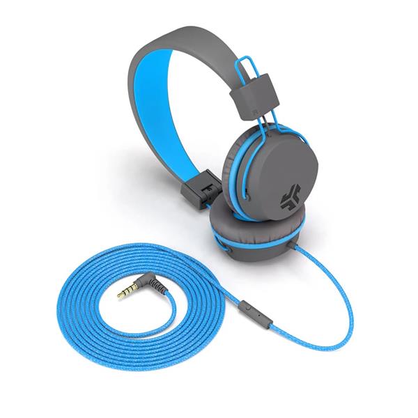 JLAB AUDIO JBuddies Studio On-Ear Kids Wired Headphones, Blue/Grey(Open Box)