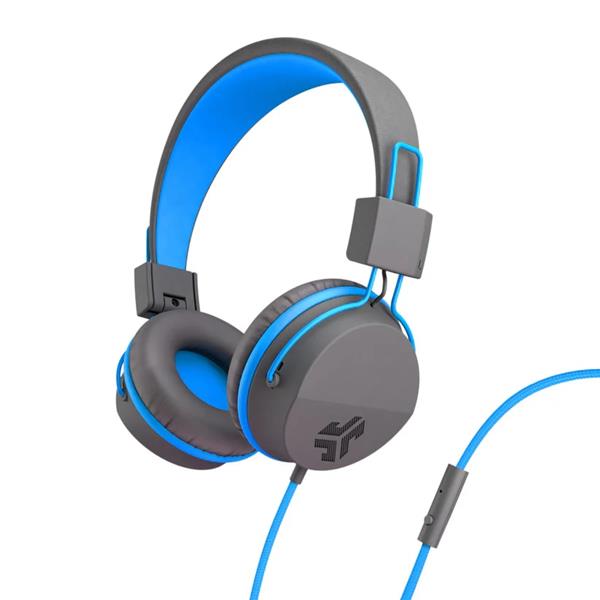 JLAB AUDIO JBuddies Studio On-Ear Kids Wired Headphones, Blue/Grey(Open Box)