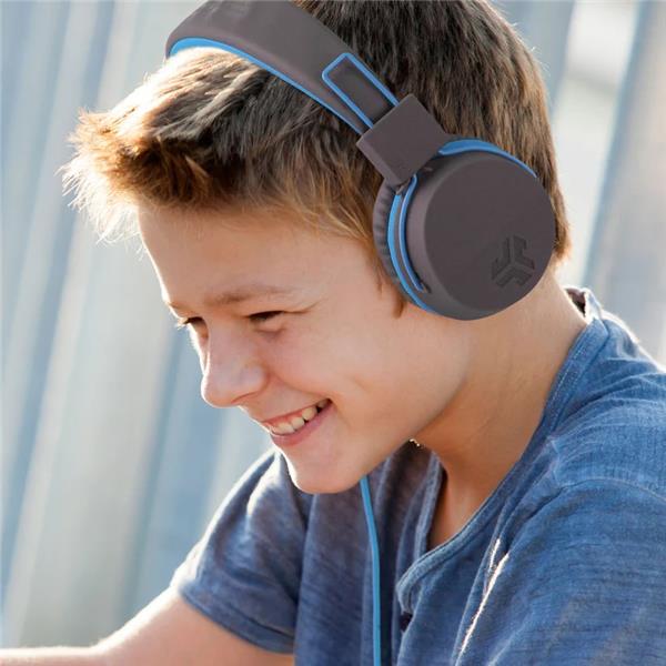 JLAB AUDIO JBuddies Studio On-Ear Kids Wired Headphones, Blue/Grey(Open Box)