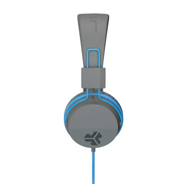 JLAB AUDIO JBuddies Studio On-Ear Kids Wired Headphones, Blue/Grey