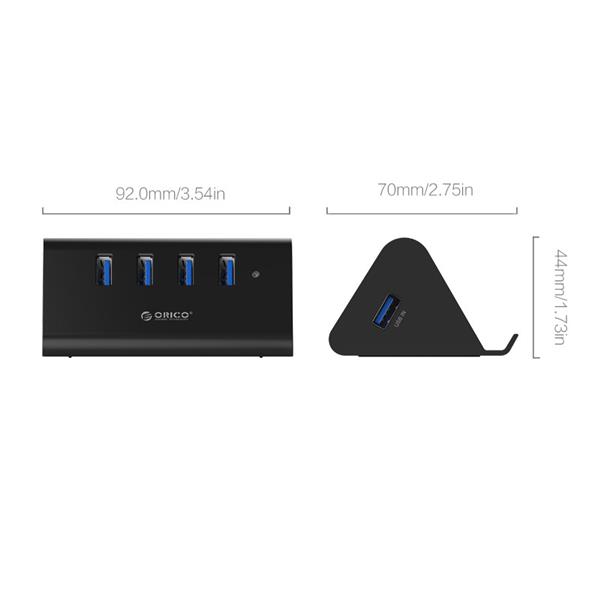 Orico 4-Port USB 3.0 Hub with Phone/Tablet Stand and 100m Cable