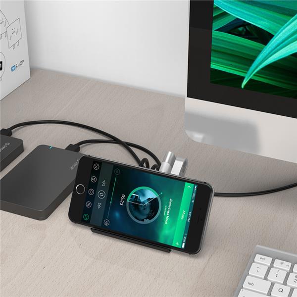 Orico 4-Port USB 3.0 Hub with Phone/Tablet Stand and 100m Cable