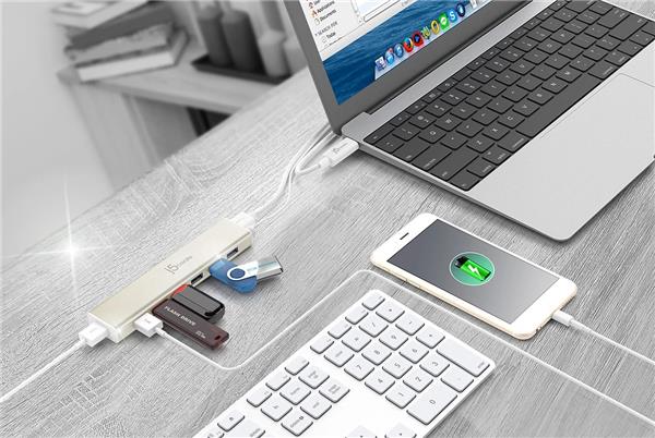 j5create USB-C™ 7-Port HUB, Optional Power Adapter Included