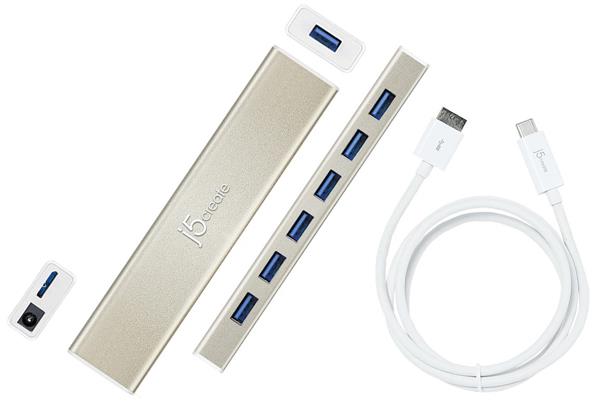j5create USB-C™ 7-Port HUB, Optional Power Adapter Included
