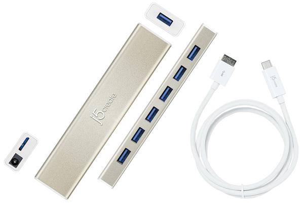 j5create USB-C 7-Port HUB, Optional Power Adapter Included(Open Box)