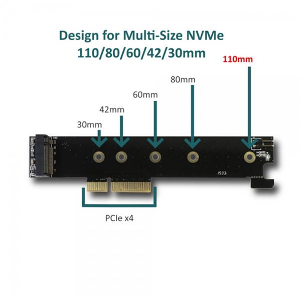 VANTEC-M.2 NVMe PCIe x4 Low Profile Card with 22110 Length Support(Open Box)