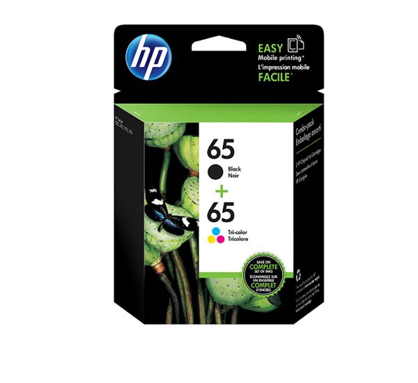 HP 65 Black & Tri-colour Original Ink Cartridges, 2 Packs