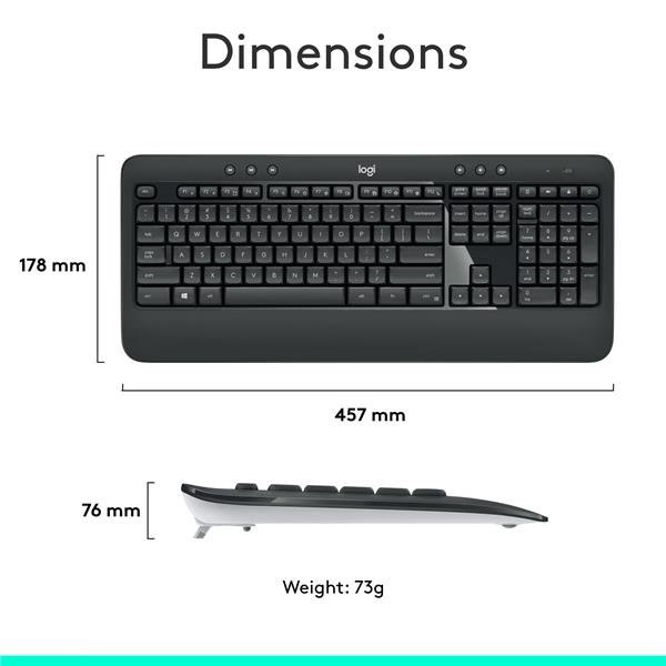 LOGITECH MK540 Advanced Wireless Keyboard/Mouse Combo (920-008671)(Open Box)