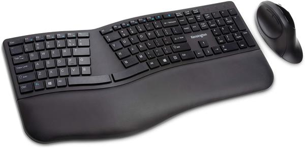 KENSINGTON K75406US Pro Fit Ergo Wireless Keyboard and Mouse  Black