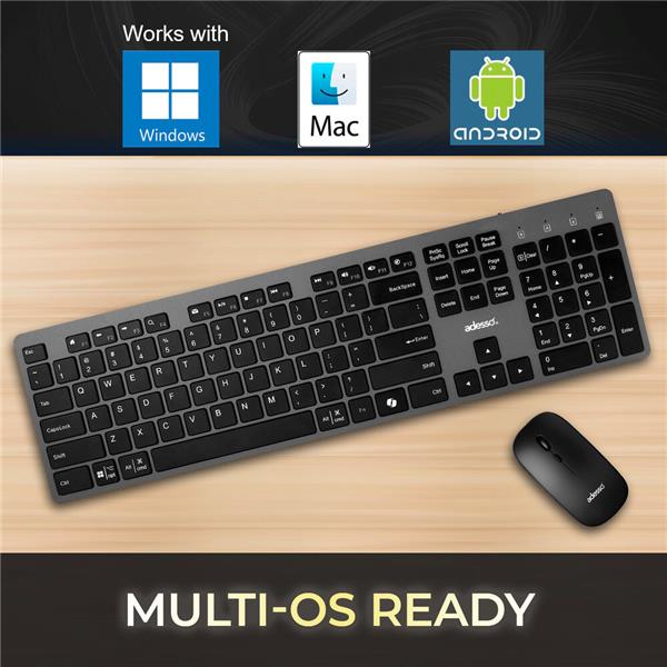 ADESSO Multi OS Wireless Scissor Switch desktop keyboard