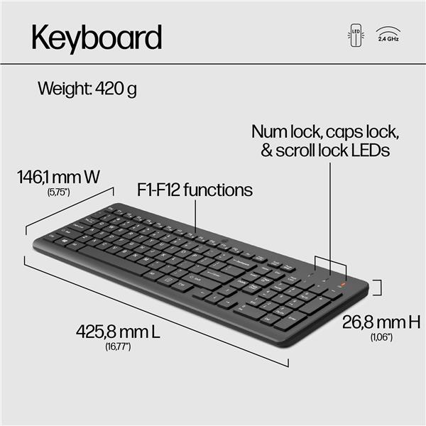 HP 330 Wireless Mouse and Keyboard Combination