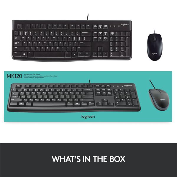 LOGITECH MK120 USB Wired Desktop Keyboard and Mouse Combo