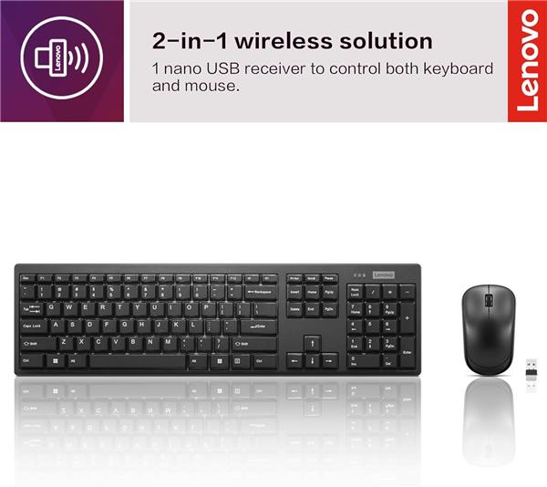 LENOVO 100 USB-A Wireless Combo Keyboard and Mouse