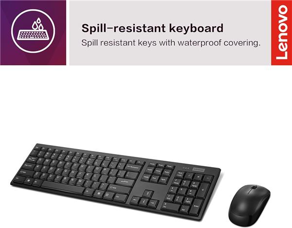 LENOVO 100 USB-A Wireless Combo Keyboard and Mouse