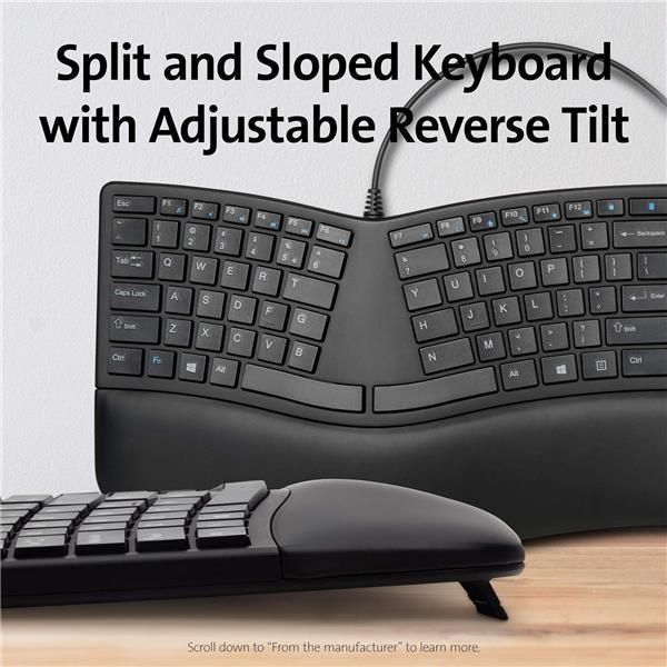 KENSINGTON Pro Fit Ergo Wired Keyboard (K75400US)