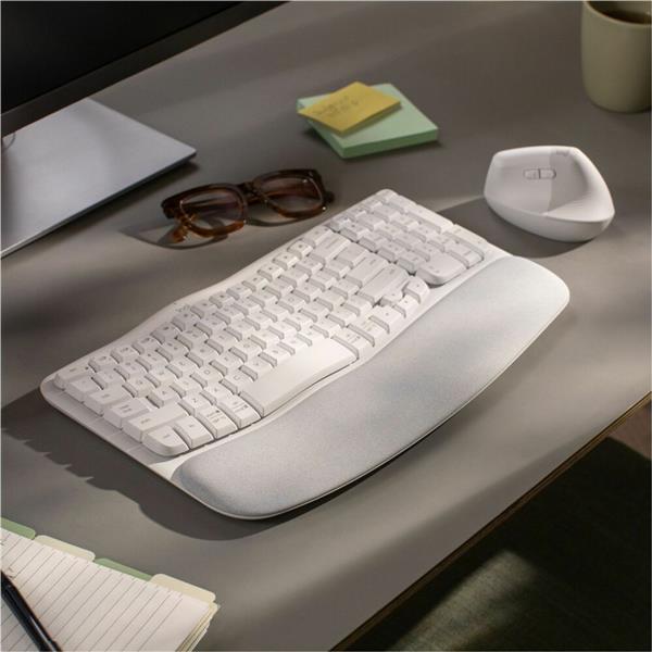 LOGITECH Wave Keys Wireless Ergonomic Keyboard - Off-White