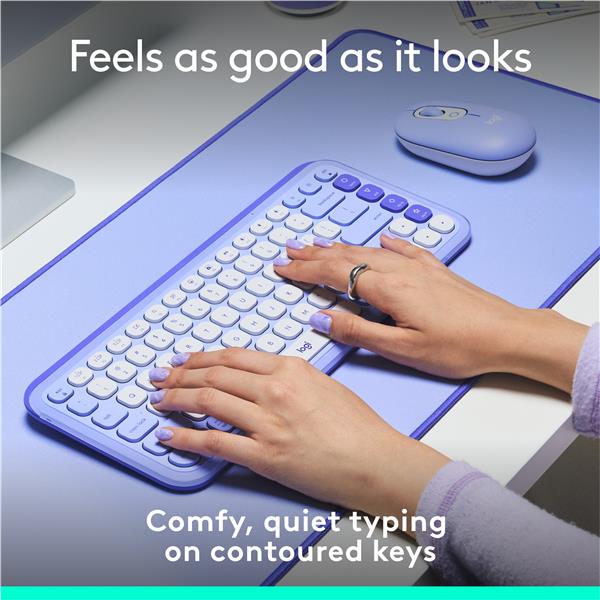 LOGITECH  POP ICON KEYS Wireless Keyboard (Lilac & Off-White)