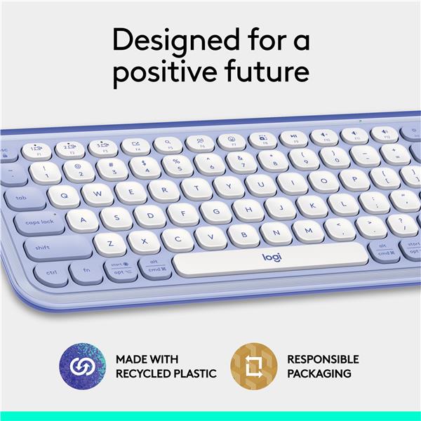 LOGITECH  POP ICON KEYS Wireless Keyboard (Lilac & Off-White)