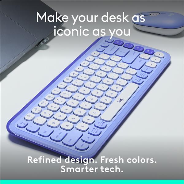 LOGITECH  POP ICON KEYS Wireless Keyboard (Lilac & Off-White)