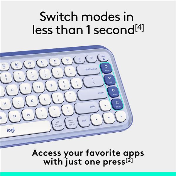 LOGITECH  POP ICON KEYS Wireless Keyboard (Lilac & Off-White)