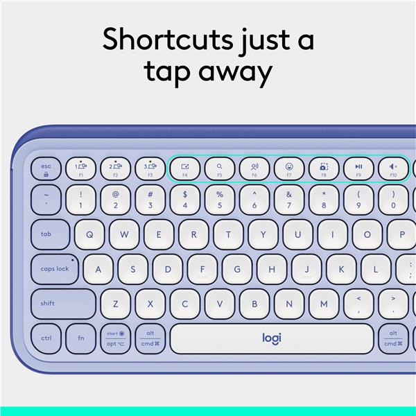 LOGITECH  POP ICON KEYS Wireless Keyboard (Lilac & Off-White)