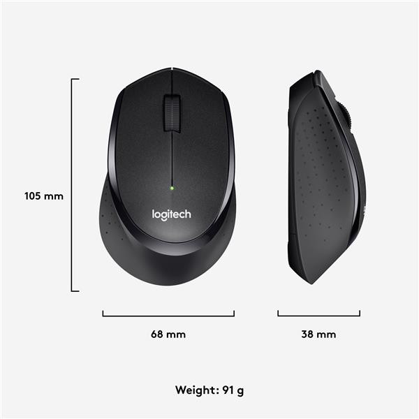 LOGITECH M330 Silent Plus Wireless Mouse - Black