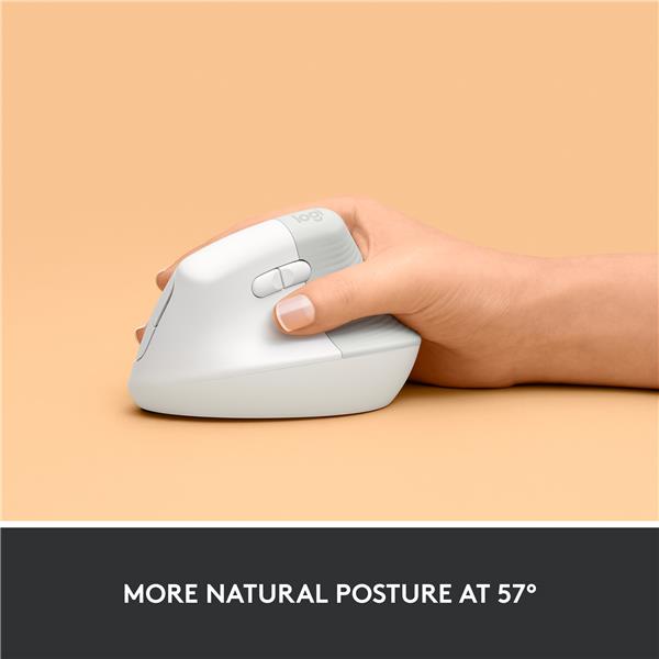 LOGITECH  Lift Vertical Ergonomic Wireless Mouse (Off-White)