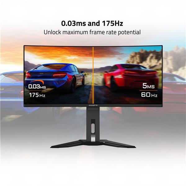 GIGABYTE 34" WQHD QD- OLED Curved 175Hz 0.03ms (GTG) Gaming Monitor