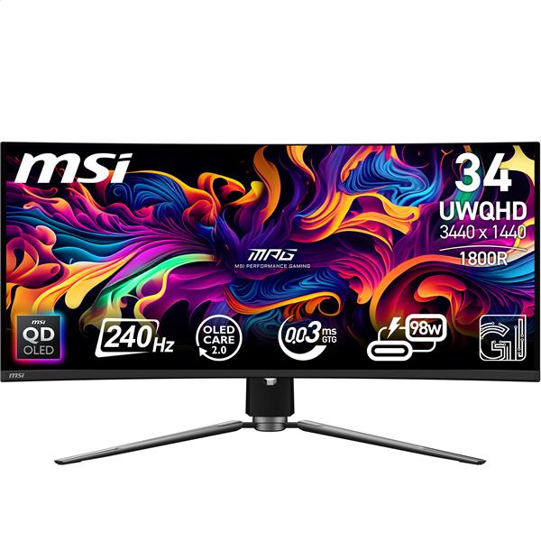 MSI MPG 341CQPX QD-OLED 34" UWQHD Curved QD-OLED 240Hz 0.03ms (GTG) Gm