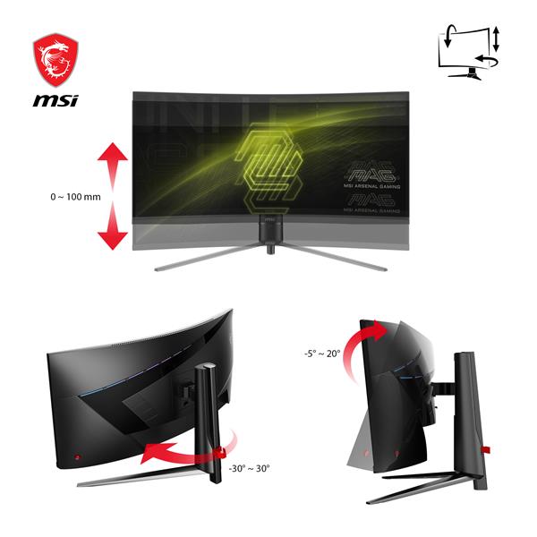 MSI MAG 34" UWQHD 3440x1440 Curved VA 180Hz 1ms (MPRT) Gaming Monitor