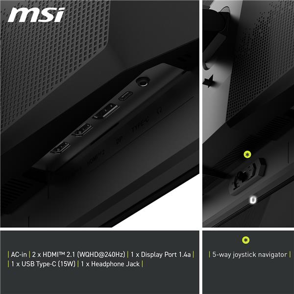 MSI MAG 271QPX QD-OLED E2 27" WQHD QD-OLED 240Hz 0.03ms Gaming Monitor