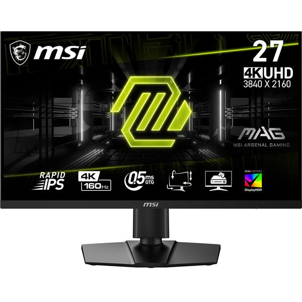 MSI MAG 27" 4K 3840x2160 Rapid IPS 160Hz 0.5ms (GtG) Gaming Monitor