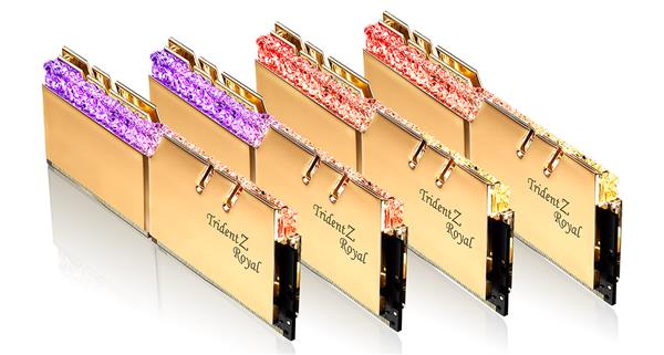 G.SKILL Trident Z Royal RGB 128GB (4x32GB) DDR4 3600MHz CL18 1.35V Desktop Memory Gold(F4-3600C18Q-128GTRG)